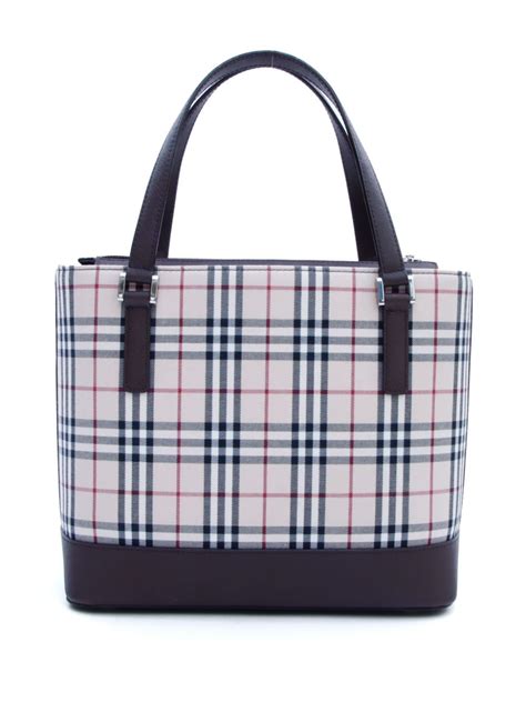 burberry canvas check tote pre-owned|burberry outlet tote bags.